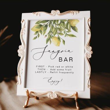 Lemon Calligraphy  Sangria Bar Sign