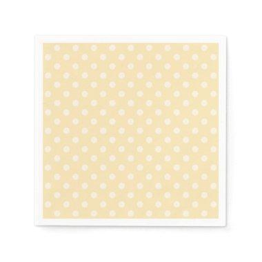Lemon chiffon yellow polka dots custom napkins