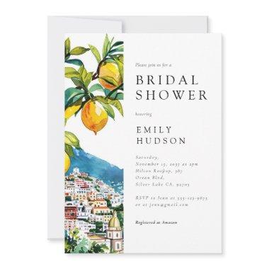 Lemon Citrus Amalfi Coast Bridal Shower Invitations