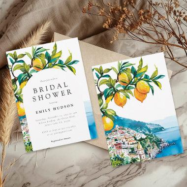 Lemon Citrus Amalfi Coast Bridal Shower Invitations