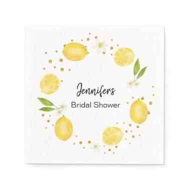 Lemon Citrus and Gold Napkins