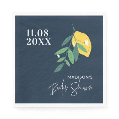 Lemon Citrus Blue Bridal Shower Main Squeeze Napkins