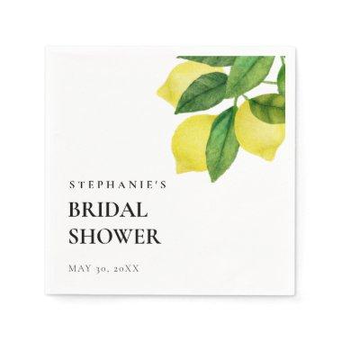 Lemon Citrus Branch Greenery Bridal Shower  Napkins
