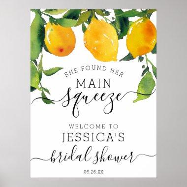 Lemon Citrus Bridal Main Squeeze Welcome Sign