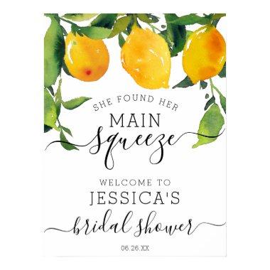 Lemon Citrus Bridal Main Squeeze Welcome Sign