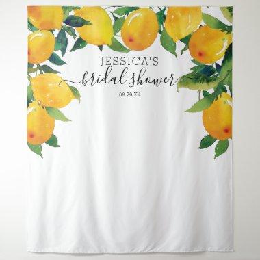 Lemon Citrus Bridal Main Squeeze Welcome Sign Tapestry