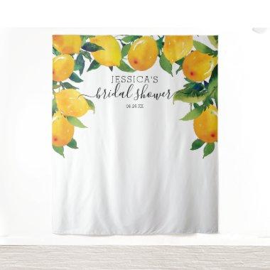 Lemon Citrus Bridal Main Squeeze Welcome Sign Tapestry