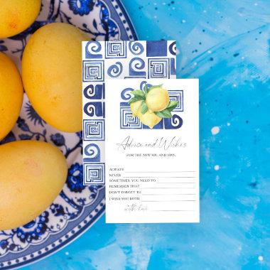 Lemon Citrus - Bridal Shower Advice and Wishes Stationery