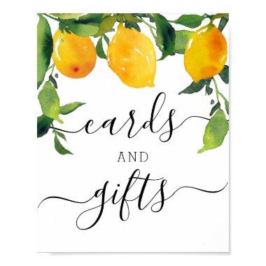 Lemon Citrus Bridal Shower Gifts and Invitations Sign