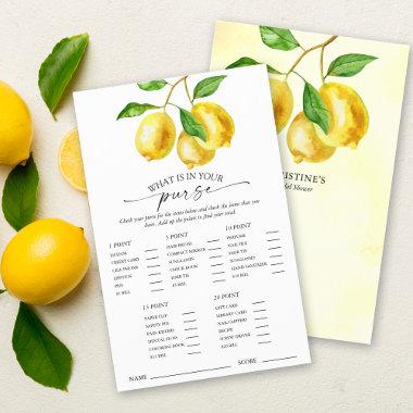Lemon Citrus Bridal Shower Purse Game