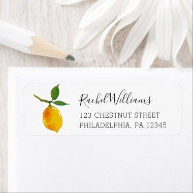 Lemon Citrus Bridal Shower Return Address Label