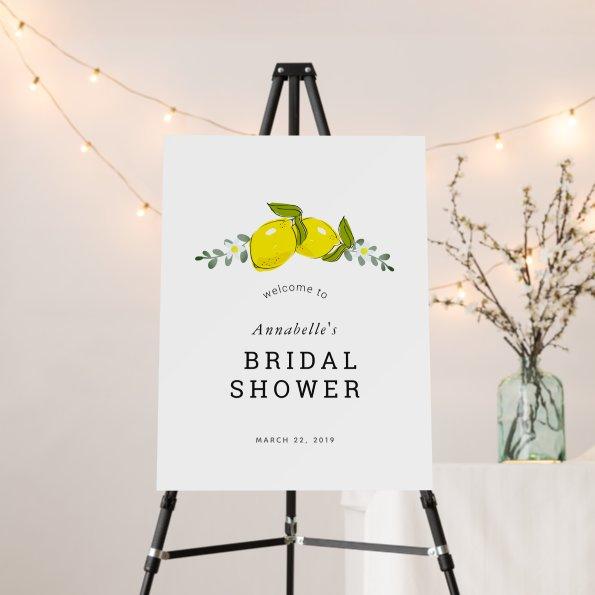 Lemon Citrus Floral White  Welcome Foam Board