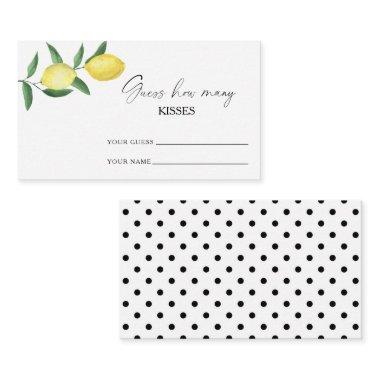 Lemon citrus - guess how many kisses bridal game enclosure
