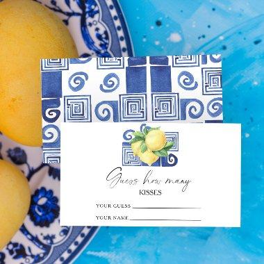 Lemon citrus - guess how many kisses bridal game enclosure