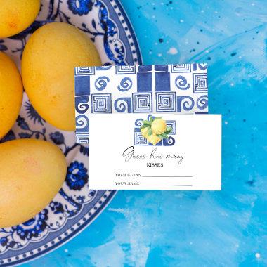 Lemon citrus - guess how many kisses bridal game enclosure Invitations
