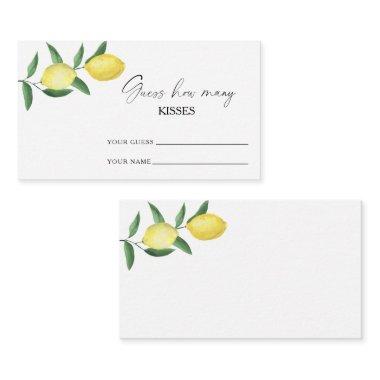 Lemon citrus - guess how many kisses bridal game enclosure