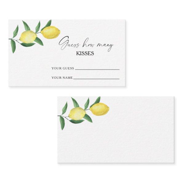 Lemon citrus - guess how many kisses bridal game enclosure