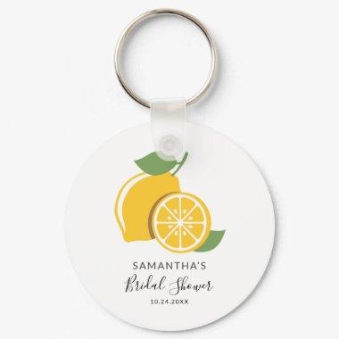 Lemon Citrus Hand-Lettered Bridal Shower Keepsake Keychain