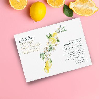 Lemon Citrus Main Squeeze Bridal Shower Invitations
