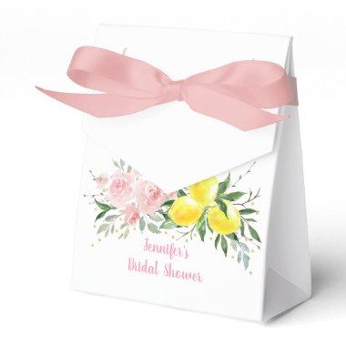 Lemon Citrus Pink Floral Bridal Shower Favor Boxes
