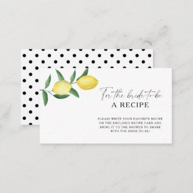 Lemon Citrus - Recipe for the bride to be Enclosure Invitations