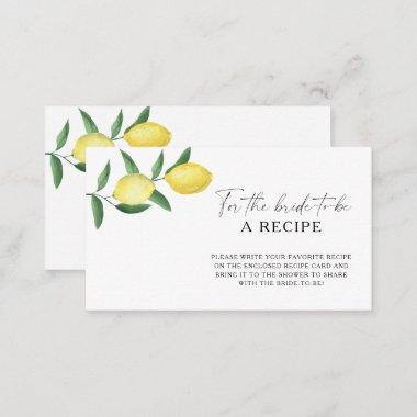 Lemon Citrus - Recipe for the bride to be Enclosure Invitations