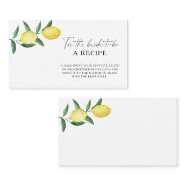 Lemon Citrus - Recipe for the bride to be Enclosure Invitations