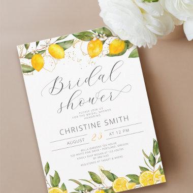 Lemon Citrus Summer Bridal Shower Invitations
