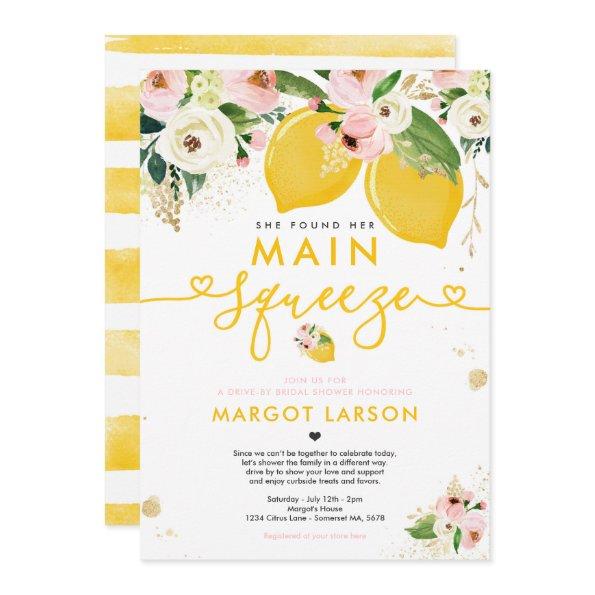 Lemon Drive By Bridal Shower Lemon Main Squeeze Invitations