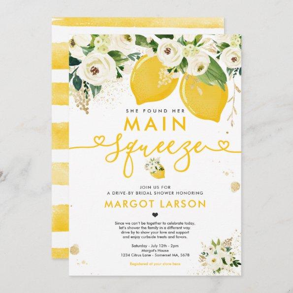 Lemon Drive By Bridal Shower Lemon Main Squeeze Invitations