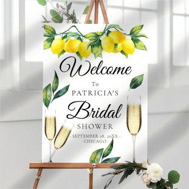 Lemon Elegant Greenery Bridal Shower Welcome Sign
