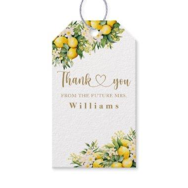 Lemon Elegant Modern Summer Bridal Shower Gift Tags