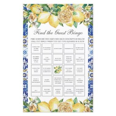 Lemon Floral Bridal Shower Find the Guest Bingo