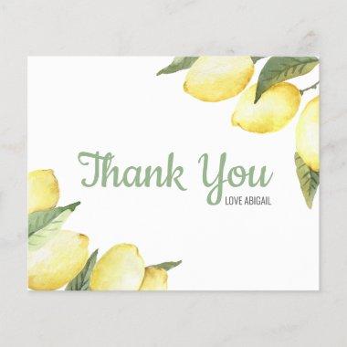 Lemon Floral Watercolor Thank You Invitations
