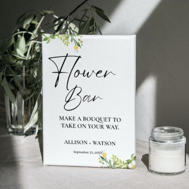 Lemon Flower bar sign  flower Sign