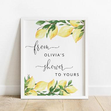 Lemon From My Shower to Yours Favors Sign