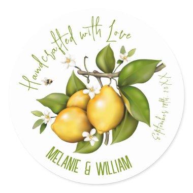 Lemon Fruit Botanical Classic Round Sticker