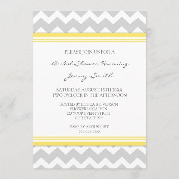 Lemon Gray Chevron Bridal Shower Invitation Invitations