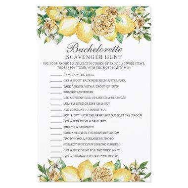 Lemon Greenery Bachelorette Scavenger Hunt Game