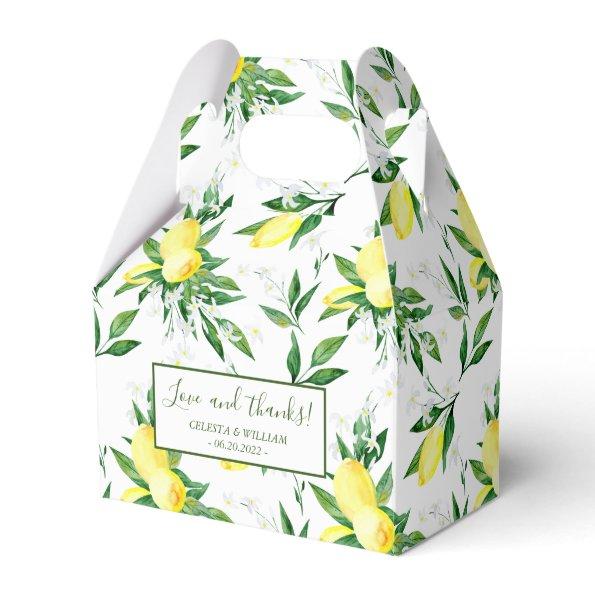 Lemon Greenery Blossom Wedding Favor Box