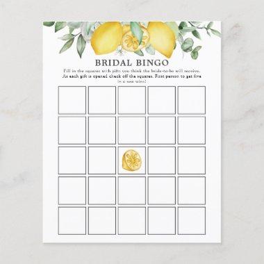 Lemon Greenery Citrus Bridal Shower Bingo Game