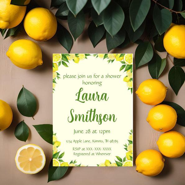 Lemon Greenery Frame Shower