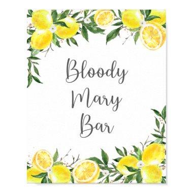 Lemon Greenery Gold Bloody Mary Bar Bridal Sign