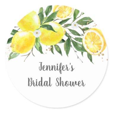 Lemon Greenery Gold  Classic Round Sticker