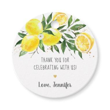 Lemon Greenery Gold  Favor Tags