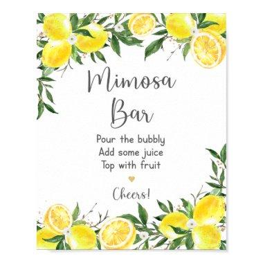 Lemon Greenery Gold  Mimosa Bar Poster