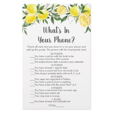 Lemon Greenery Gold What's In Your Phone Game