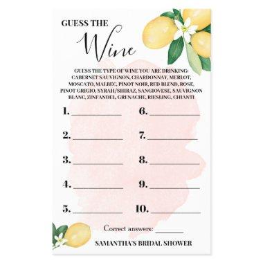 Lemon Guess the Wine Pink  Game  Flyer
