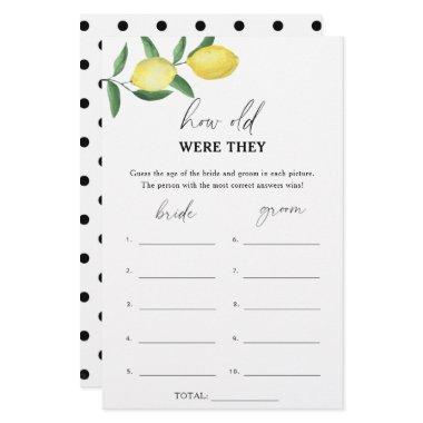 Lemon - How old were they bridal game