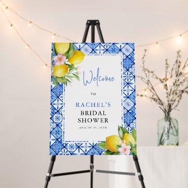 Lemon Italian Blue Tiles  Welcome Foam Board